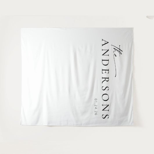 Moderne, minimalistische foto-achtergrond voor wed wandkleed (Voorkant (horizontaal))