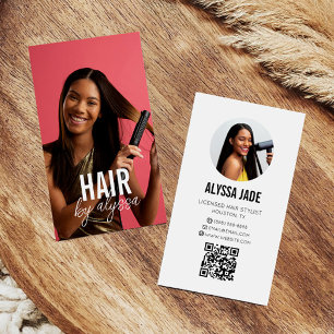 Moderne Minimalistische Foto Afbeelding QR Code Aa Visitekaartje
