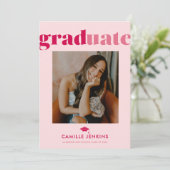 Moderne Minimalistische Foto Afstudeer Uitnodiging (Staand voorkant)