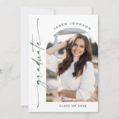 Moderne minimalistische foto afstudeerfeest QR cod Kaart (Voorkant)