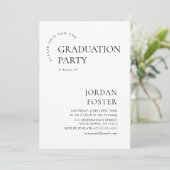 Moderne minimalistische foto afstudeerfeest QR cod Kaart (Staand voorkant)