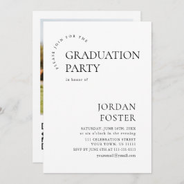 Moderne minimalistische foto afstudeerfeest QR cod Kaart