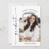 Moderne minimalistische foto afstudeerfeest QR cod Kaart (Voorkant)