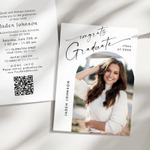 Moderne minimalistische foto afstudeerfeest QR cod