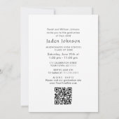 Moderne minimalistische foto afstudeerfeest QR cod Kaart (Achterkant)