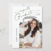 Moderne minimalistische foto afstudeerfeest QR cod Kaart (Voorkant)