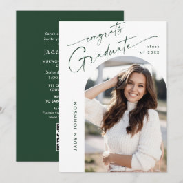 Moderne minimalistische foto afstudeerfeest QR cod Kaart