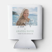 Moderne minimalistische foto afstudeerfeest uitnod blikjeskoeler (Achterkant)