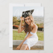 Moderne minimalistische foto afstudeerfeest uitnod kaart (Voorkant)