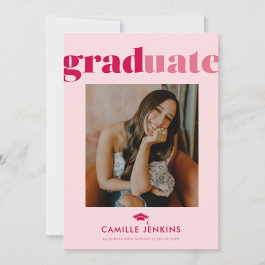 Moderne Minimalistische Foto Afstudeeruitnodiging Kaart (Voorkant)