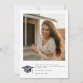 Moderne Minimalistische Foto Afstuderen Dank u kaa Kaart (Achterkant)