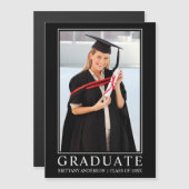 Moderne minimalistische foto Afstuderen magnetisch (Voorkant / Achterkant)