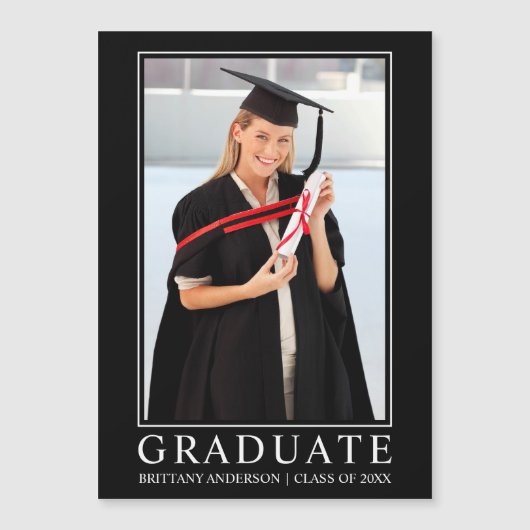 Moderne minimalistische foto Afstuderen magnetisch (Voorkant)