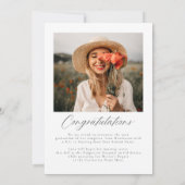 Moderne minimalistische foto Afstuderen Note Kaart (Achterkant)