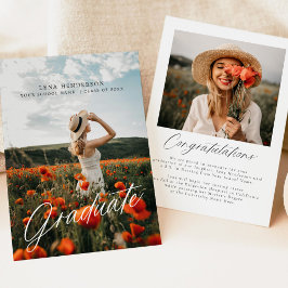 Moderne minimalistische foto Afstuderen Note Kaart