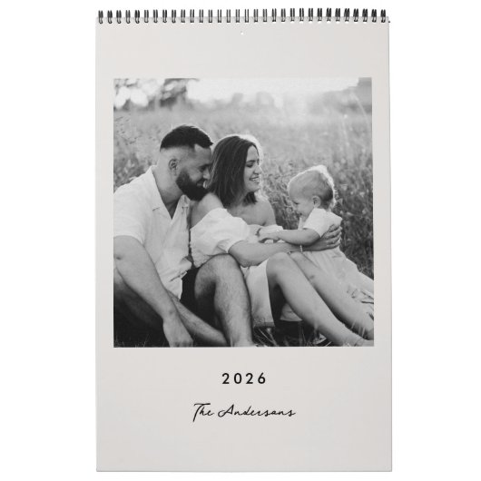 Moderne Minimalistische Foto Agenda 2026 Kalender (Hoes)