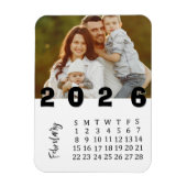 Moderne Minimalistische Foto Agenda Februari 2026 Magneet (Verticaal)