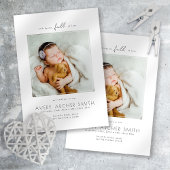 Moderne minimalistische foto-Baby geboorte Aankondiging