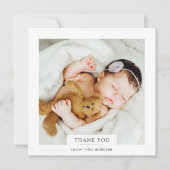 Moderne minimalistische foto Baptisme Christening Bedankkaart (Voorkant)