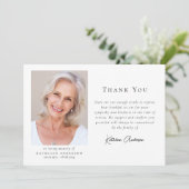 Moderne minimalistische foto begrafenis bedankkaart (Staand voorkant)