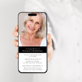 Moderne minimalistische foto begrafenis evite uitn kaart