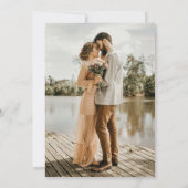 Moderne minimalistische foto Boho bruiloft Kaart (Achterkant)