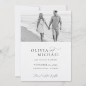 Moderne Minimalistische Foto Bruiloft Boho Save The Date (Achterkant)