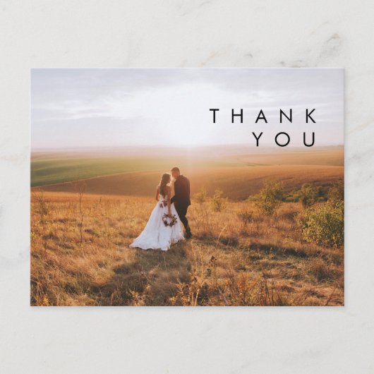 Moderne minimalistische foto bruiloft dank u Brief Briefkaart (Voorkant)