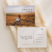 Moderne minimalistische foto bruiloft dank u Brief Briefkaart