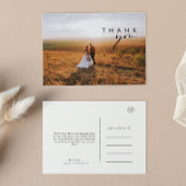 Moderne minimalistische foto bruiloft dank u Brief Briefkaart