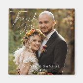 Moderne minimalistische foto bruiloft dank u magne magneet (Voorkant)