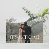 Moderne minimalistische foto bruiloft Elopement Aankondiging (Staand voorkant)