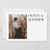 Moderne minimalistische foto bruiloft repetitie di kaart (Achterkant)