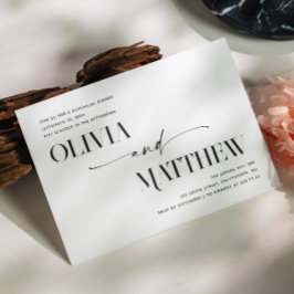 Moderne minimalistische foto bruiloft repetitie di kaart