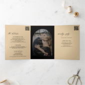 Moderne minimalistische foto bruiloft rsvp details drieluik uitnodiging (Binnen)