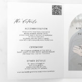 Moderne minimalistische foto bruiloft rsvp details drieluik uitnodiging (Binnenzijde eerst)