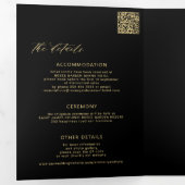 Moderne minimalistische foto bruiloft rsvp details drieluik uitnodiging (Binnenzijde eerst)