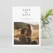 Moderne Minimalistische Foto Bruiloft 'Save the Da Save The Date (Staand voorkant)