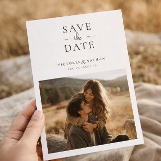 Moderne Minimalistische Foto Bruiloft 'Save the Da Save The Date