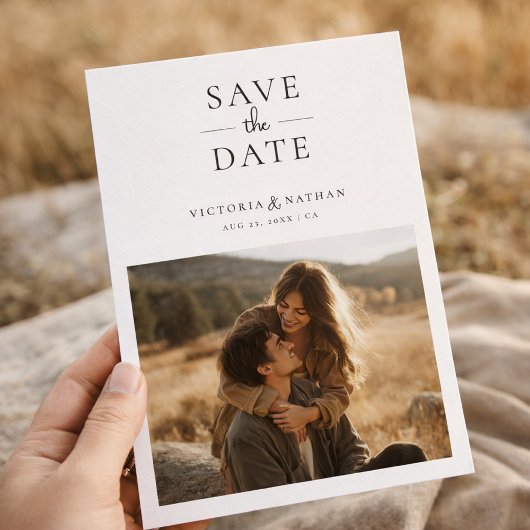 Moderne Minimalistische Foto Bruiloft 'Save the Da Save The Date