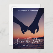 Moderne Minimalistische Foto Bruiloft Save The Dat Aankondigingskaart (Voorkant / Achterkant)