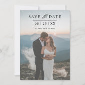 Moderne Minimalistische Foto Bruiloft Save The Dat Kaart (Voorkant)