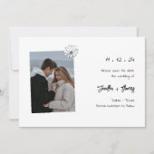 Moderne minimalistische foto bruiloft Save the Dat Save The Date (Voorkant)