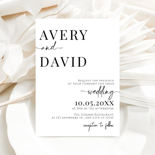 Moderne minimalistische foto bruiloft uitnodiging