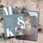 Moderne minimalistische foto bruiloft vet monogram kaart