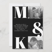 Moderne minimalistische foto bruiloft vet monogram save the date (Voorkant)