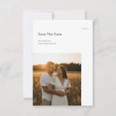 Moderne Minimalistische Foto Budget Bruiloft Save The Date (Voorkant)