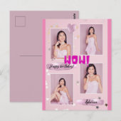 Moderne minimalistische foto dame verjaardag postk briefkaart (Voorkant / Achterkant)