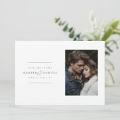 Moderne minimalistische foto Dank u bruiloft Kaart (Staand voorkant)