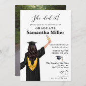 Moderne, minimalistische foto die ze deed Afstuder Kaart (Voorkant / Achterkant)